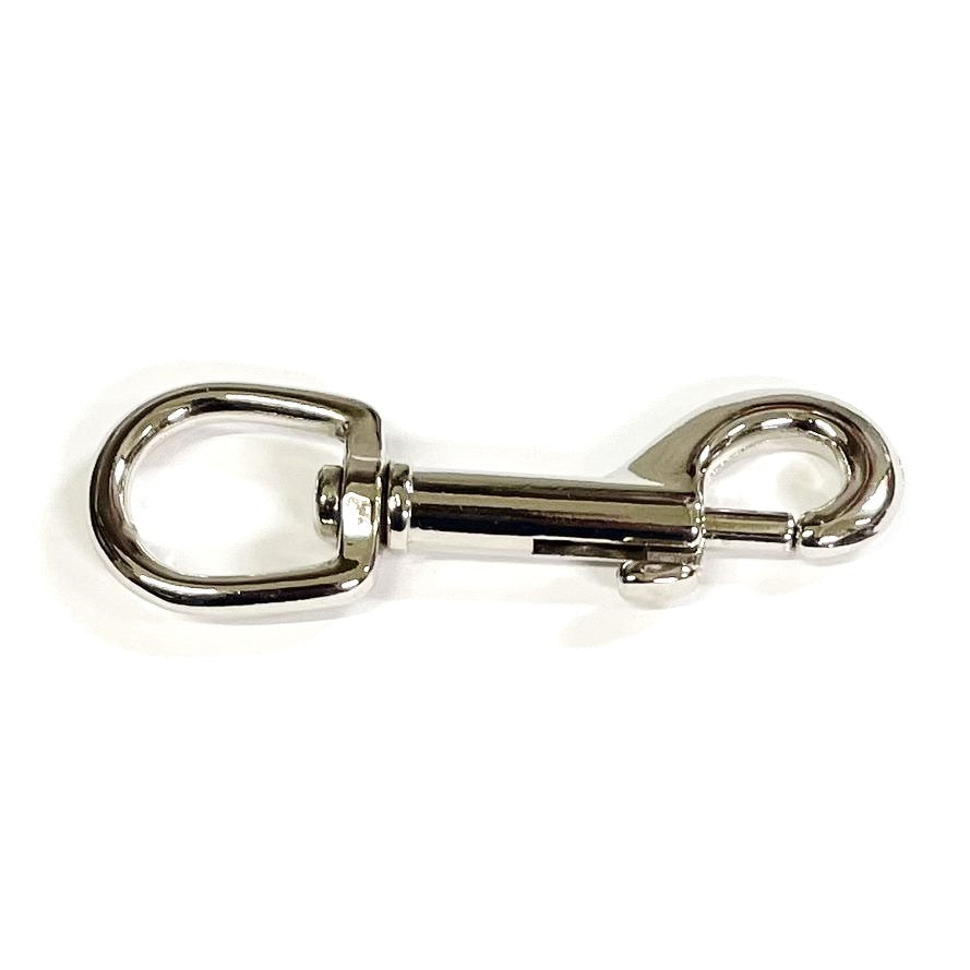 20mm Trigger Clip Hooks Round Ended Nickel Plated Metal Webbing Dog Leads x1 - x100
