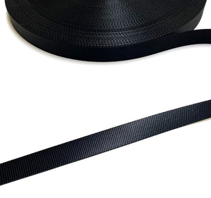 25mm Wide Polyester Saddle Webbing Heavy Duty In Black For Straps Bags Handles Crafts Etc