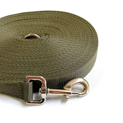 40ft - 100ft Long Dog Training Leads Obedience Recall Walking Leash Puppy In 20mm Webbing 19 Colours