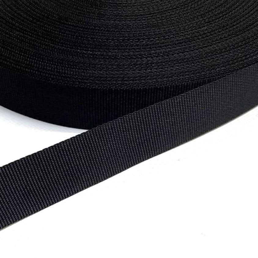 Black Binding Tape 20mm 22mm 25mm In Various Lengths For Webbing Straps Edges