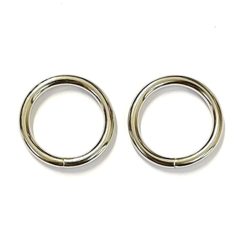 25mm Welded O-Rings Nickel Plated 4mm Thick For Webbing Bags Straps Handles Dog Leads x1 - x500