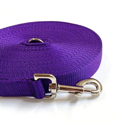 40ft - 100ft Long Dog Training Leads Obedience Recall Walking Leash Puppy In 20mm Webbing 19 Colours