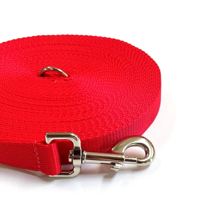 5ft - 30ft Long Dog Training Leads Obedience Recall Walking Leash Puppy In 20mm Webbing 18 Colours