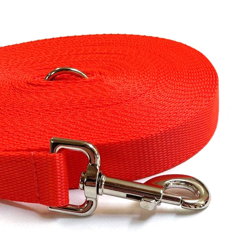 5ft - 30ft Long Dog Training Leads Obedience Recall Walking Leash Puppy In 20mm Webbing 18 Colours