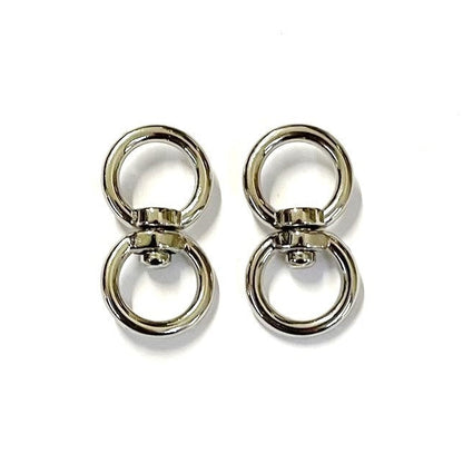 Double Eye Swivel Hooks Ring Clasp Nickel Plated Die Cast 4mm - 32mm Rope Chain