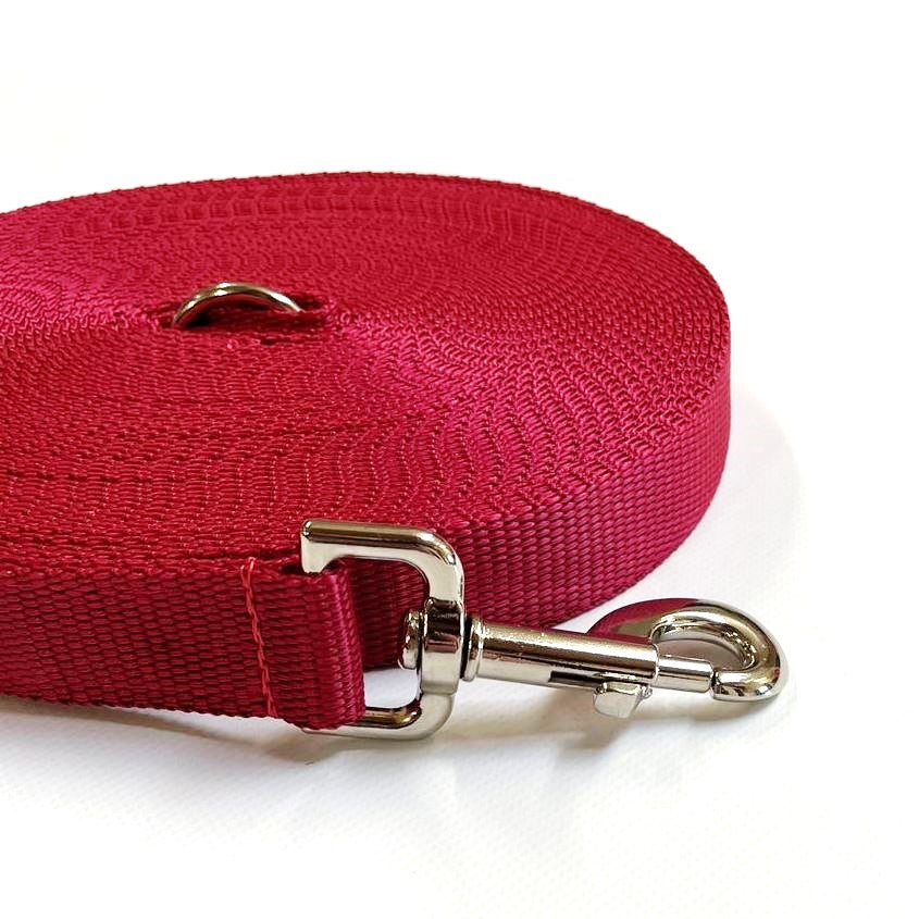 5ft - 30ft Long Dog Training Leads Obedience Recall Walking Leash Puppy In 20mm Webbing 18 Colours