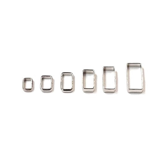 Flat Dog Collar Loop Nickel Plated 9mm - 25mm Metal Strap Keeper Webbing