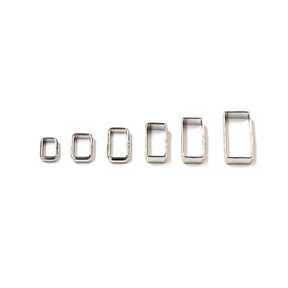 Flat Dog Collar Loop Nickel Plated 9mm - 25mm Metal Strap Keeper Webbing