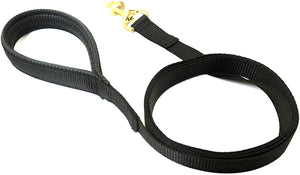 Black 45" Short Dog Lead With A Solid Brass Trigger Clip