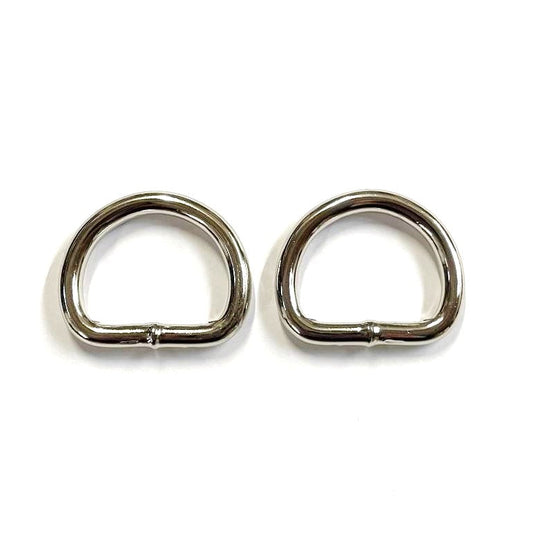 Nickel Plated Welded Gear D-Rings 25mm 32mm 38mm 50mm Wide 5/6mm Thick For Webbing Straps Handles Leather Bags