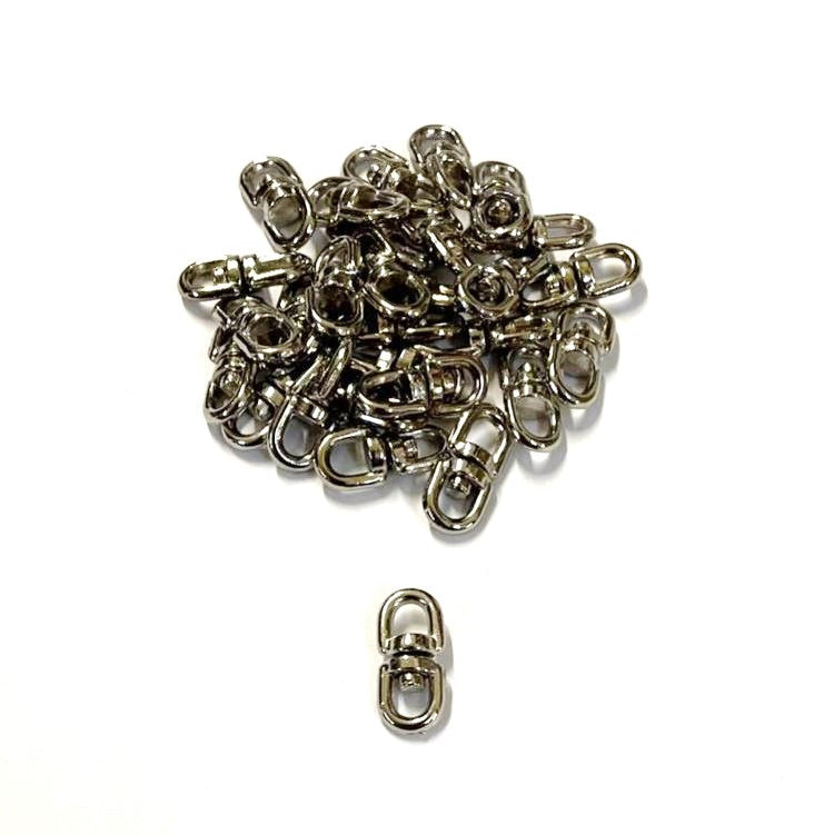 Double Eye Swivel Hooks Ring Clasp Nickel Plated Die Cast 4mm - 32mm Rope Chain