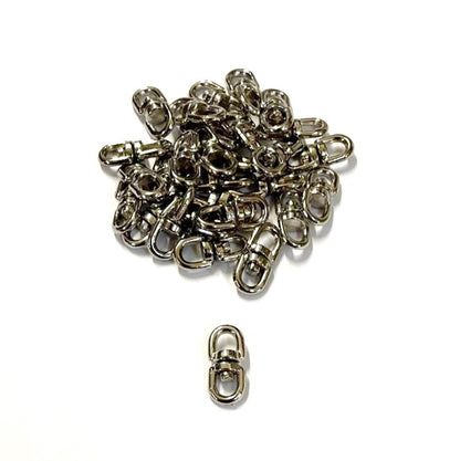 Double Eye Swivel Hooks Ring Clasp Nickel Plated Die Cast 4mm - 32mm Rope Chain