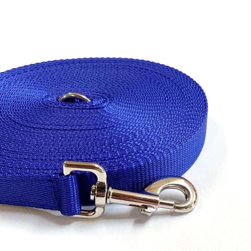 40ft - 100ft Long Dog Training Leads Obedience Recall Walking Leash Puppy In 20mm Webbing 19 Colours