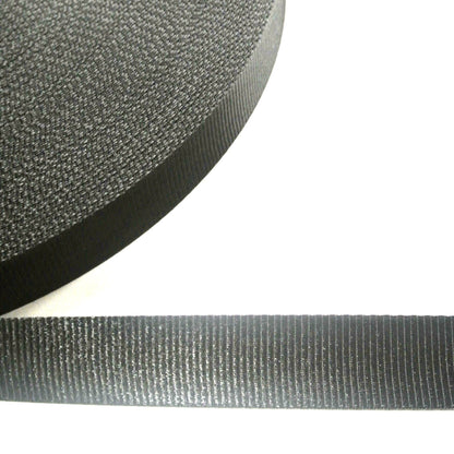 32mm Polyester Saddle Webbing In Black