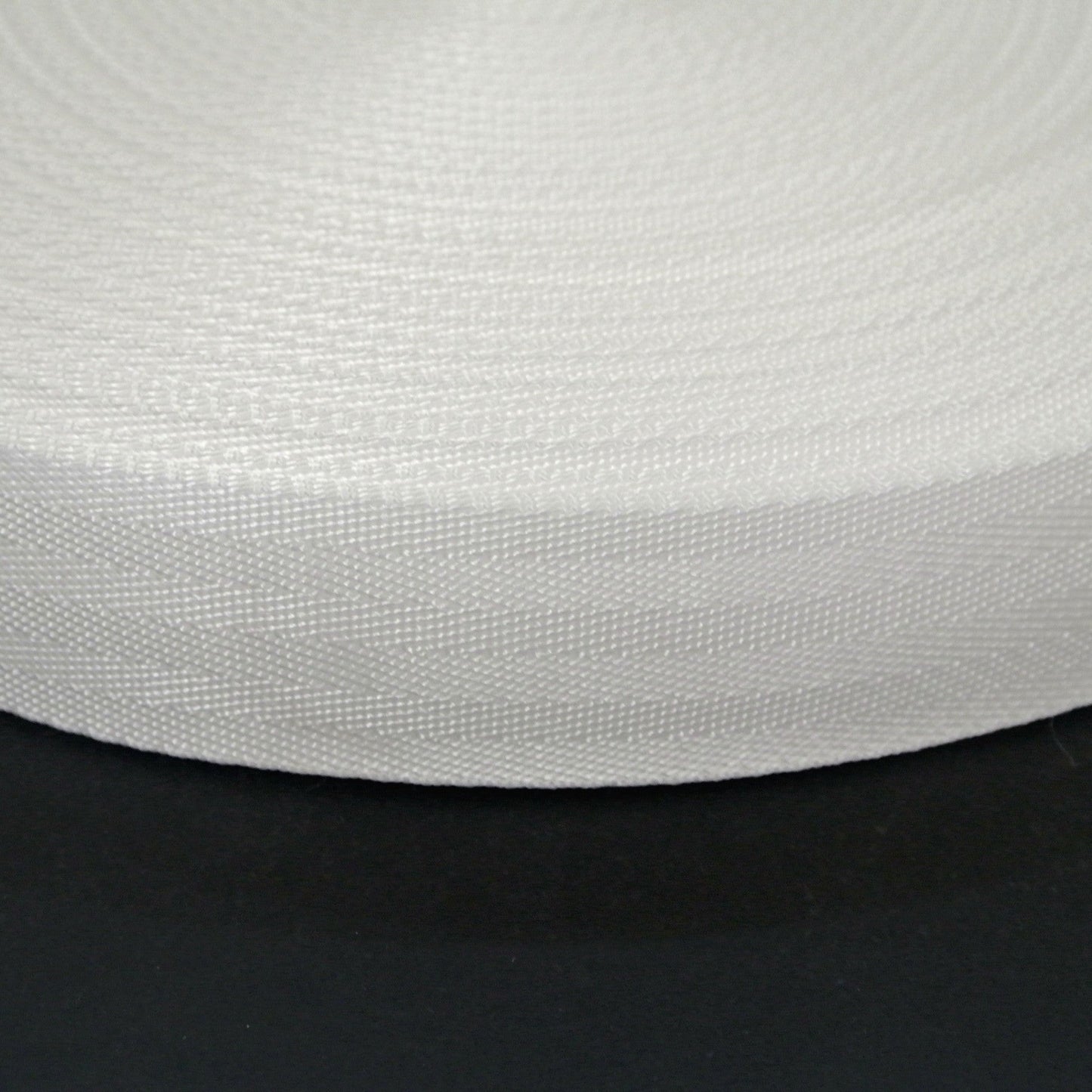38/40mm Wide Herringbone Webbing In White