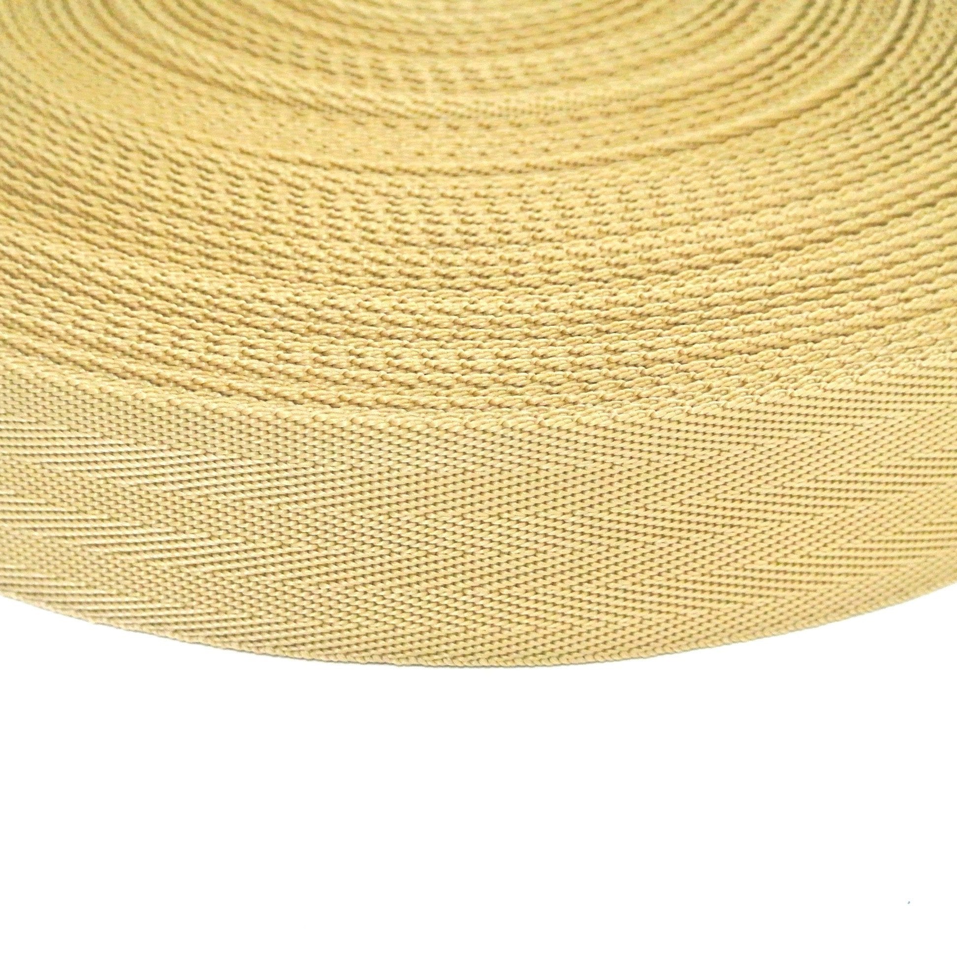 38/40mm Wide Herringbone Webbing In Beige