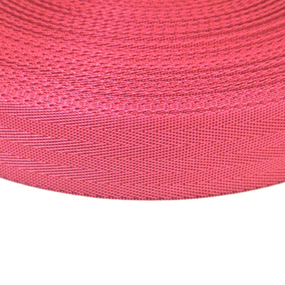 38/40mm Wide Herringbone Webbing In Burgandy