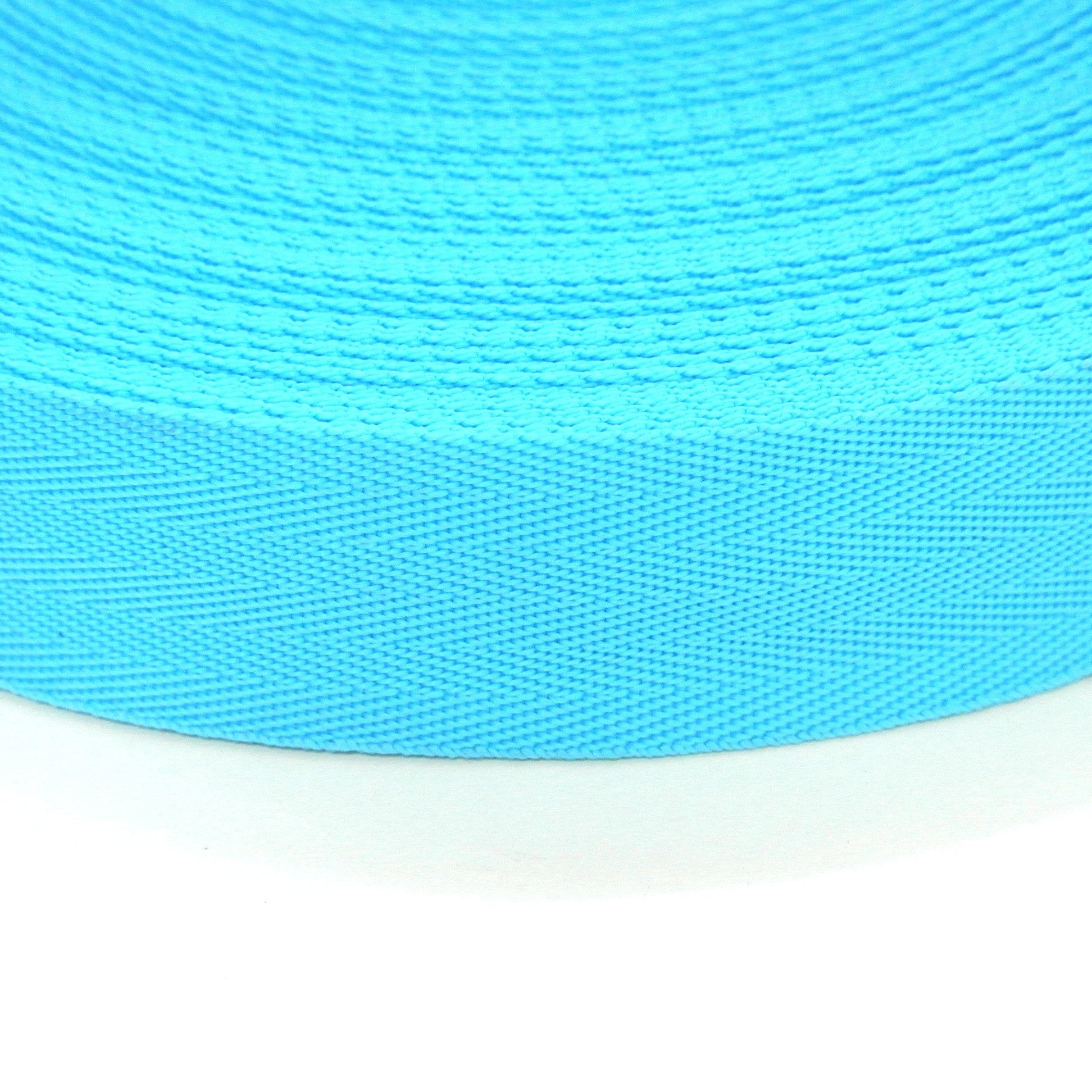 38/40mm Wide Herringbone Webbing In Sky Blue