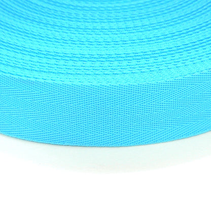 38/40mm Wide Herringbone Webbing In Sky Blue