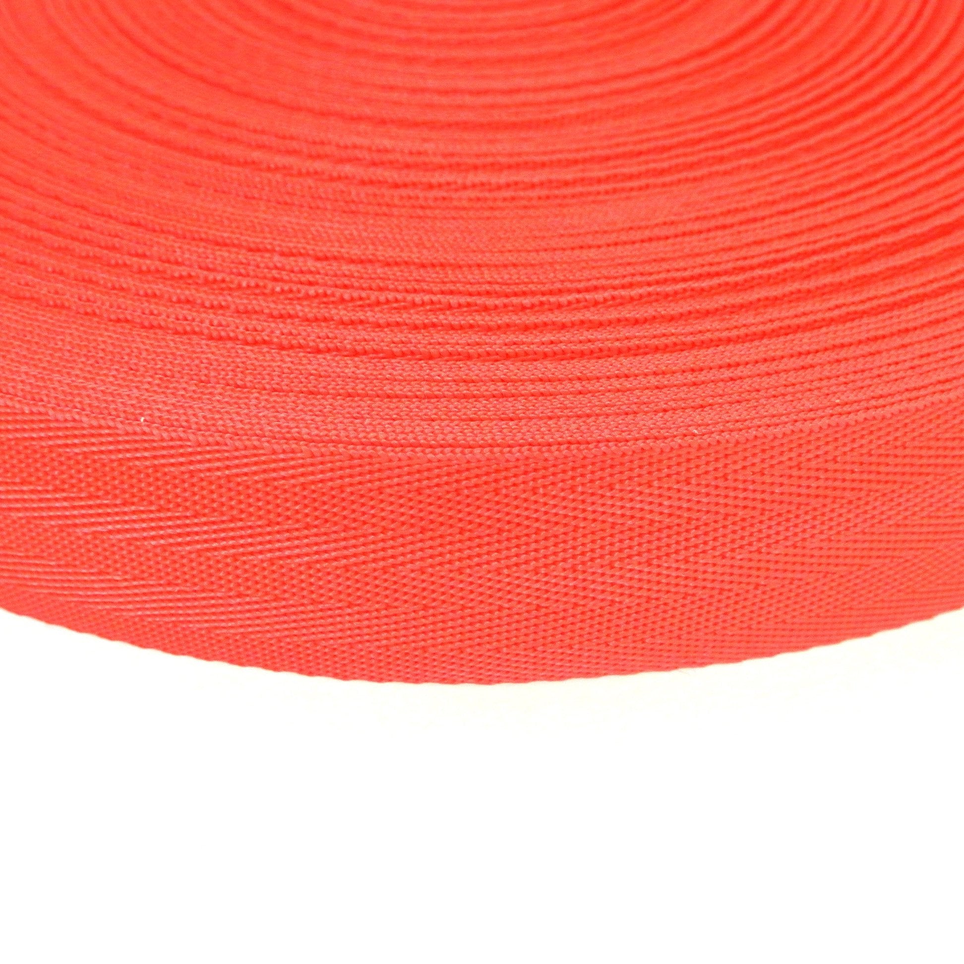 38/40mm Wide Herringbone Webbing In Red