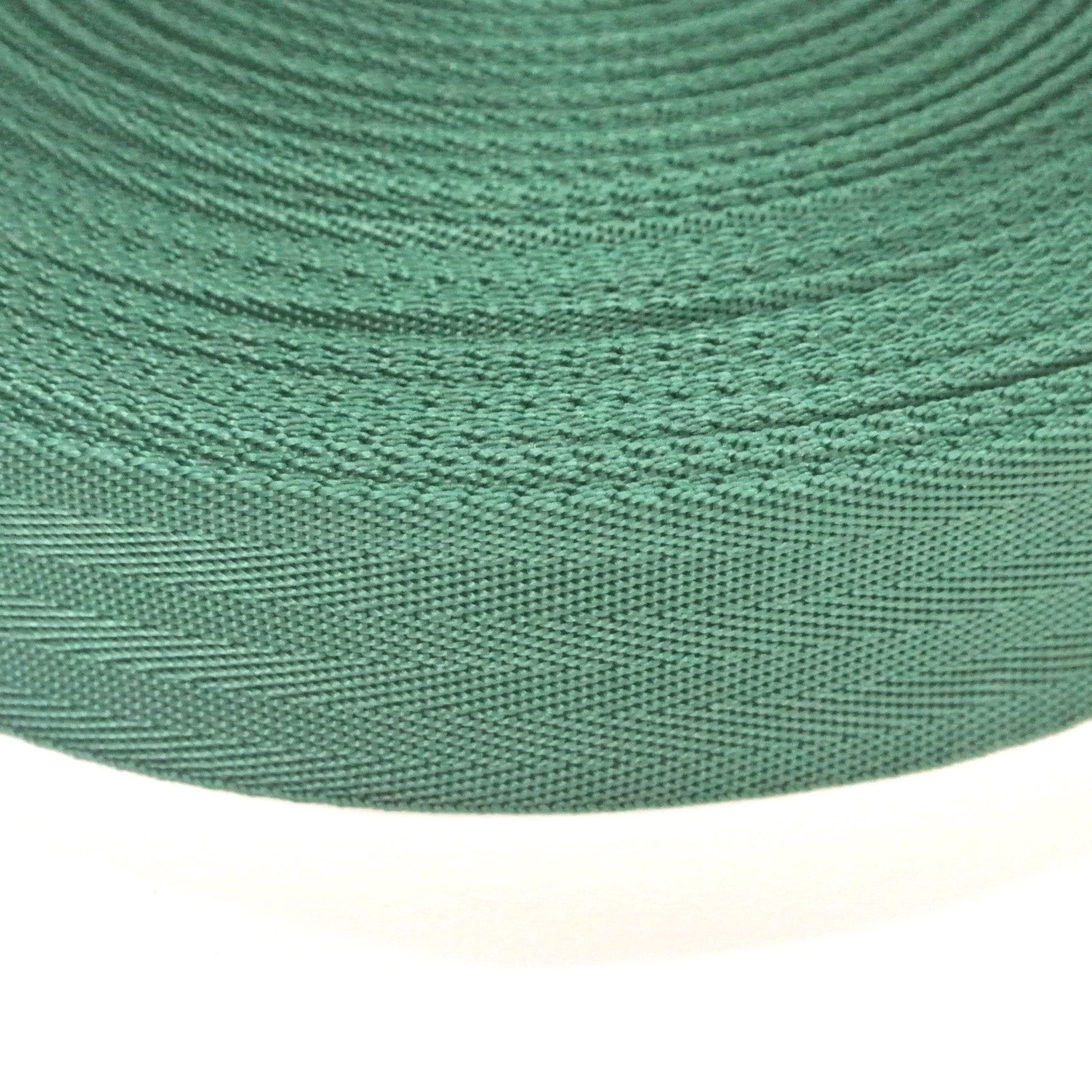 38/40mm Wide Herringbone Webbing In Forest Green