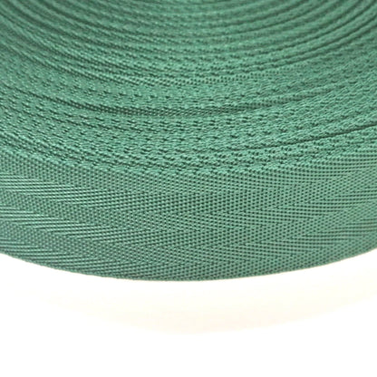 38/40mm Wide Herringbone Webbing In Forest Green