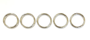 38mm Welded O-Rings Nickel Plated 5mm Thick For Webbing Bags Straps Handles Dog Leads x2 - x100