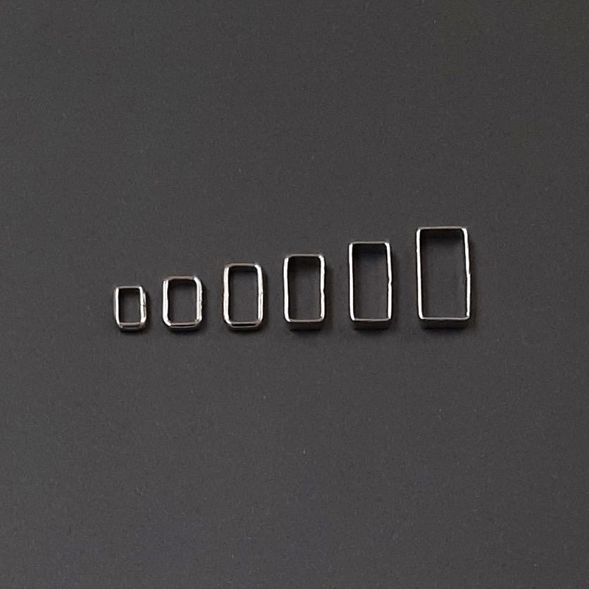 Flat Dog Collar Loop Nickel Plated 9mm - 25mm Metal Strap Keeper Webbing