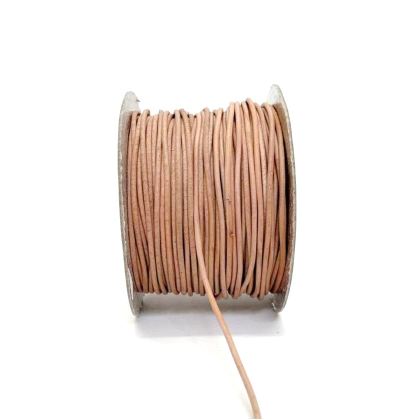 2mm Round Leather Lacing Belting Cord Thonging Jewellery 3 Colours 1m - 50m