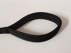76"/2m Long Dog Training Lead With Padded Handle And Solid Brass Trigger Clip 25mm In Black