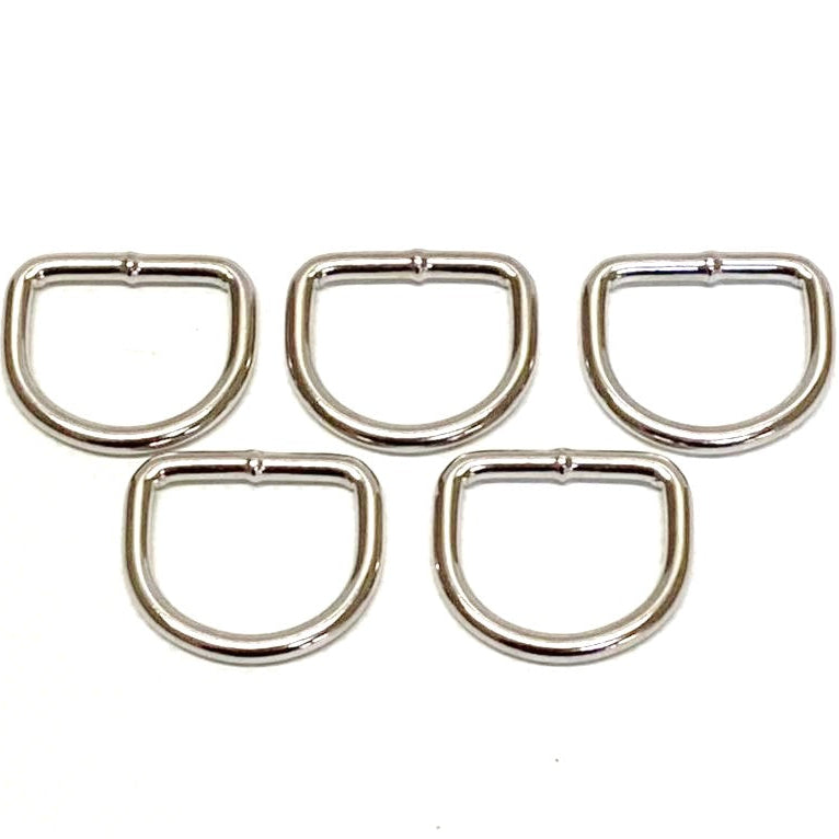 20mm Welded D-Rings 3mm Thick Nickel Plated For Bags Straps Dog Leads Crafts x10 x25 x50 x100