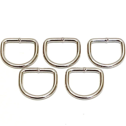 20mm Welded D-Rings 3mm Thick Nickel Plated For Bags Straps Dog Leads Crafts x10 x25 x50 x100