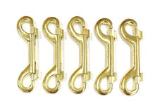 Load image into Gallery viewer, Double Ended Trigger Clips Hooks Solid Brass Brass Plated Nickel Plated