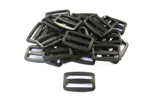 38/40mm Black Plastic 3 Bar Slides Triglides For Handles Straps Webbing Bags Crafts