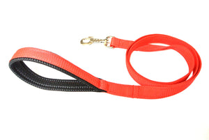 45" Short Dog Lead With Padded Handle In Red