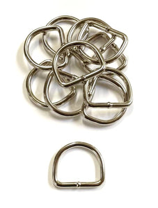 Nickel Plated Welded Gear D-Rings 25mm 32mm 38mm 50mm Wide 5/6mm Thick For Webbing Straps Handles Leather Bags