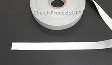 Load image into Gallery viewer, Hi Visibility Viz Reflective Tape 25mm 50mm Sew On Glassbead Material x 1m - 25m Silver