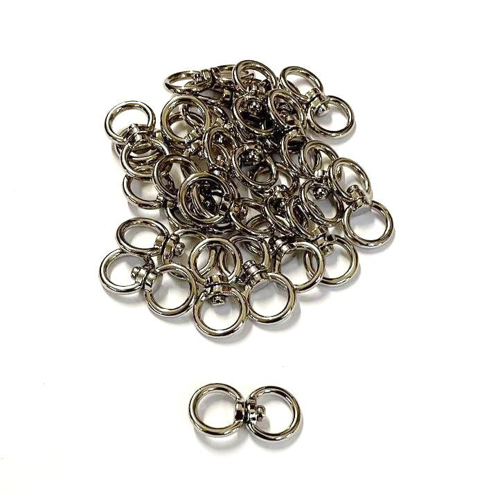 Double Eye Swivel Hooks Ring Clasp Nickel Plated Die Cast 4mm - 32mm Rope Chain