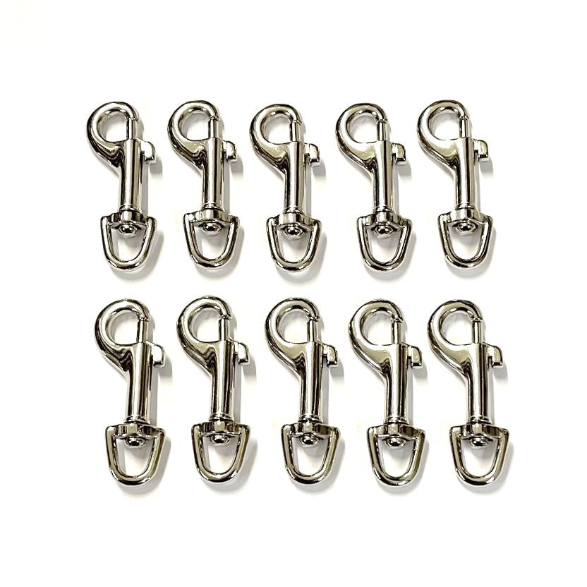6mm Trigger Clips/Hooks Nickel Plated For Dog Leads Webbing Bags Straps In Various Lengths