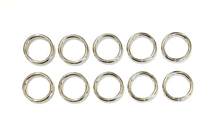 25mm Welded O-Rings Nickel Plated 4mm Thick For Webbing Bags Straps Handles Dog Leads x2 - x50