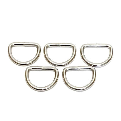 25mm Welded D-Rings 4mm Thick Nickel Plated For Bags Straps Dog Leads Crafts