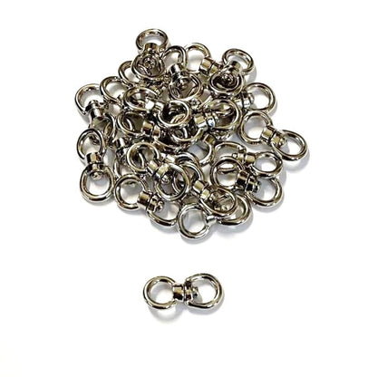Double Eye Swivel Hooks Ring Clasp Nickel Plated Die Cast 4mm - 32mm Rope Chain