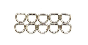 13mm Welded D-Rings 3mm Thick Nickel Plated For Bags Straps Dog Leads Crafts x10 x25 x50 x100