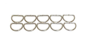 25mm Welded D-Rings 3mm Thick Nickel Plated For Bags Straps Dog Leads Crafts x10 x25 x50 x100