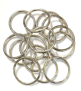 50mm Welded O-Rings Nickel Plated 5mm Thick For Webbing Bags Straps Handles Dog Leads x2 - x100