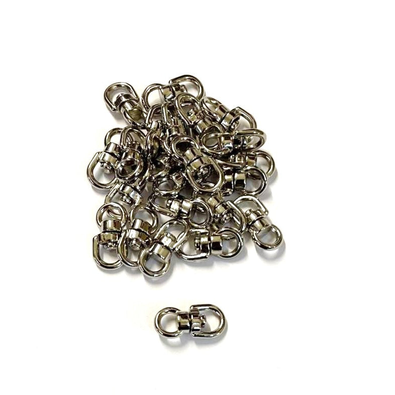 Double Eye Swivel Hooks Ring Clasp Nickel Plated Die Cast 4mm - 32mm Rope Chain