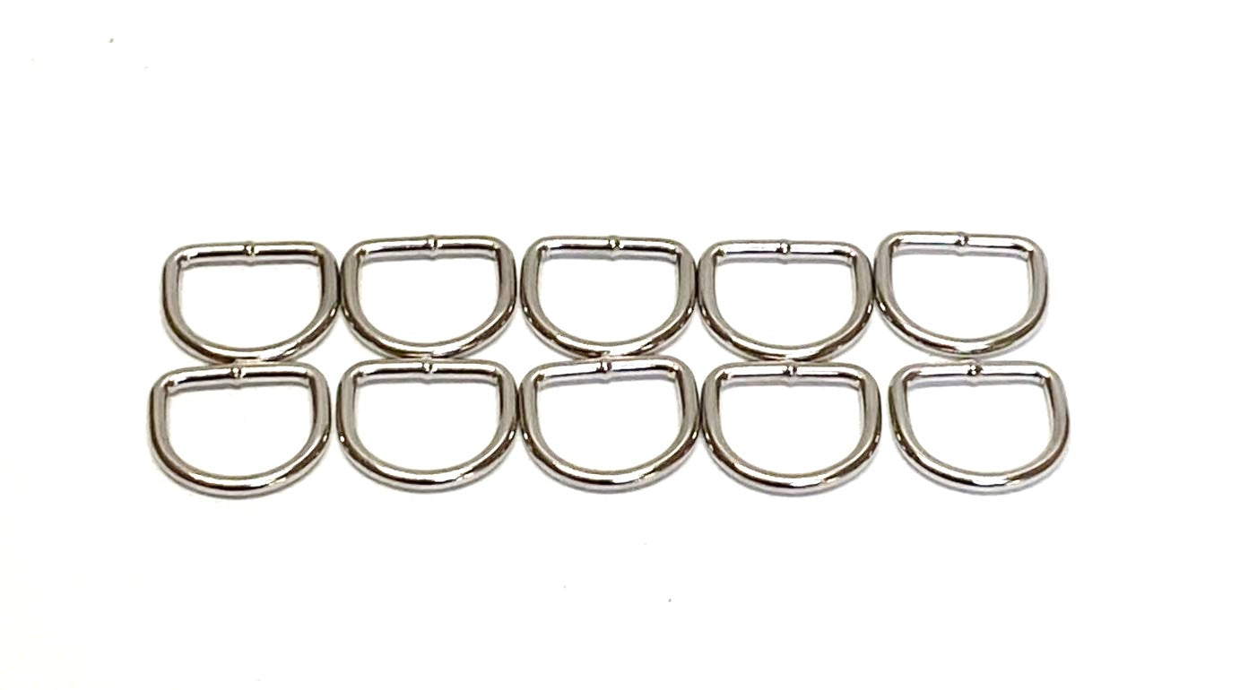 20mm Welded D-Rings 3mm Thick Nickel Plated For Bags Straps Dog Leads Crafts x10 x25 x50 x100