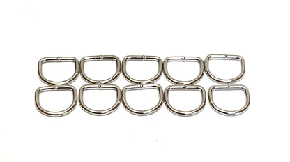 20mm Welded D-Rings 3mm Thick Nickel Plated For Bags Straps Dog Leads Crafts x10 x25 x50 x100