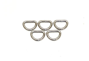 20mm Welded D-Rings 4mm Thick Nickel Plated For Bags Straps Dog Leads Crafts x10 x25 x50 x100
