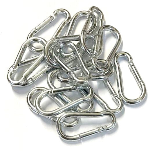 Carabiner Hook Snap Clip Spring Loaded Steel Carbine Karabiner 50mm - 80mm